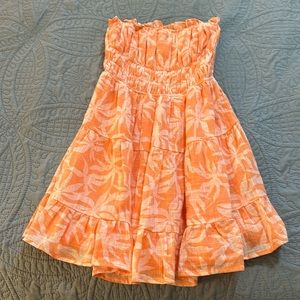 Etiquette strapless top orange
